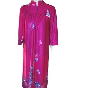 NWT Vintage COQUETTE Lisanne House Dress Robe Lounger Small Pink Glinda